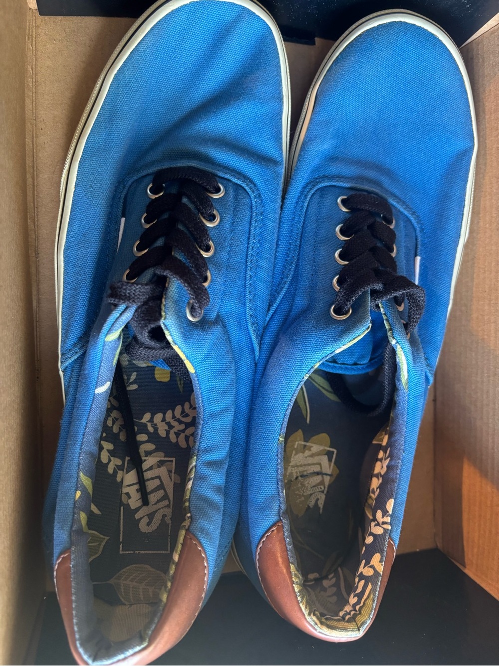 Vans Blue Canvas Sneakers with Black Laces